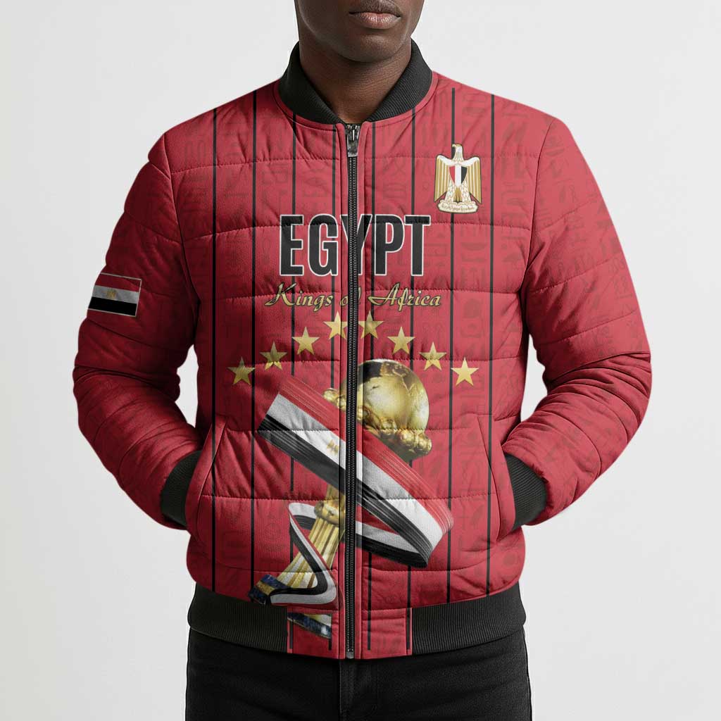Custom Egypt Football Bomber Puffer Jacket Kings of Africa Champions