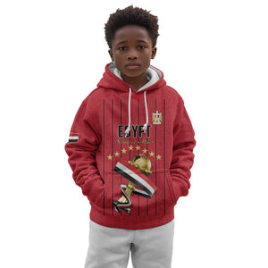 Custom Egypt Football Kid Hoodie Kings of Africa Champions