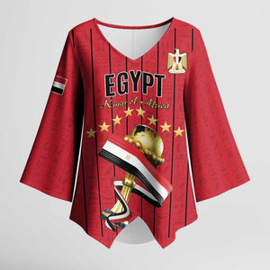Custom Egypt Football Kimono Sleeve Blouse Kings of Africa Champions
