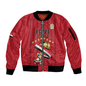 Custom Egypt Football Sleeve Zip Bomber Jacket Kings of Africa Champions