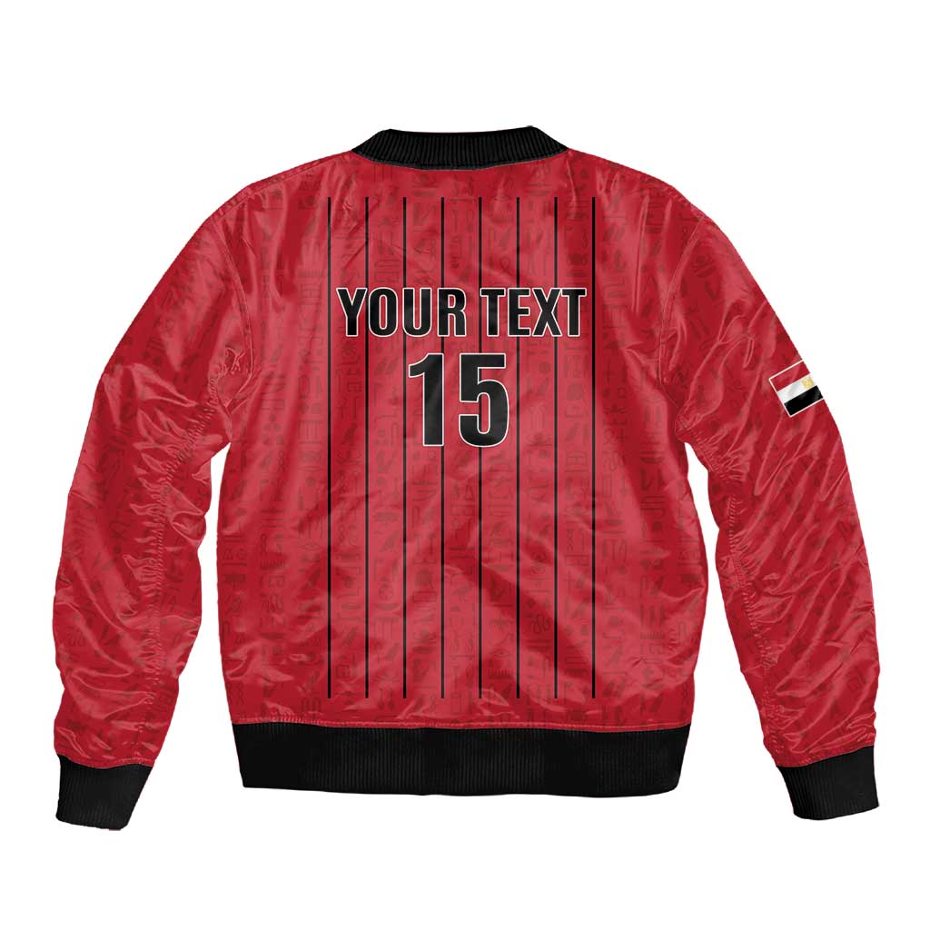 Custom Egypt Football Sleeve Zip Bomber Jacket Kings of Africa Champions