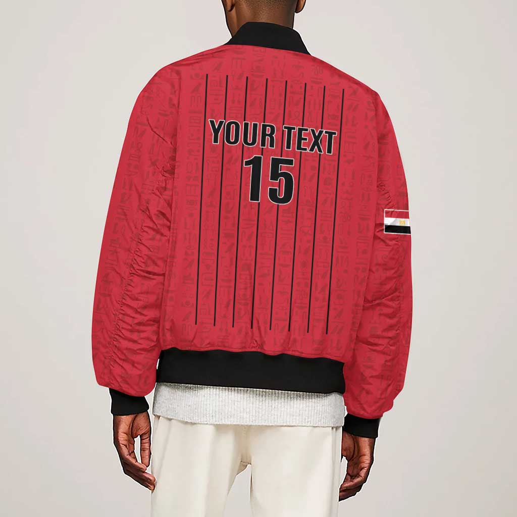 Custom Egypt Football Sleeve Zip Bomber Jacket Kings of Africa Champions