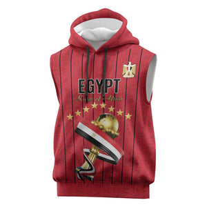Custom Egypt Football Sleeveless Hoodie Kings of Africa Champions