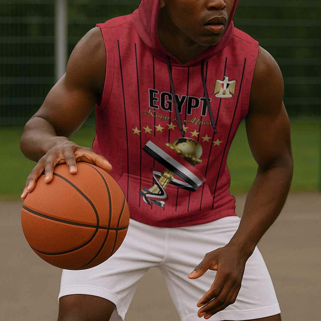 Custom Egypt Football Sleeveless Hoodie Kings of Africa Champions