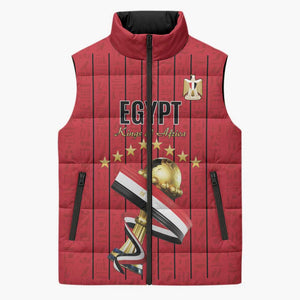 Custom Egypt Football Sleeveless Puffer Jacket Kings of Africa Champions