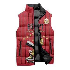Custom Egypt Football Sleeveless Puffer Jacket Kings of Africa Champions