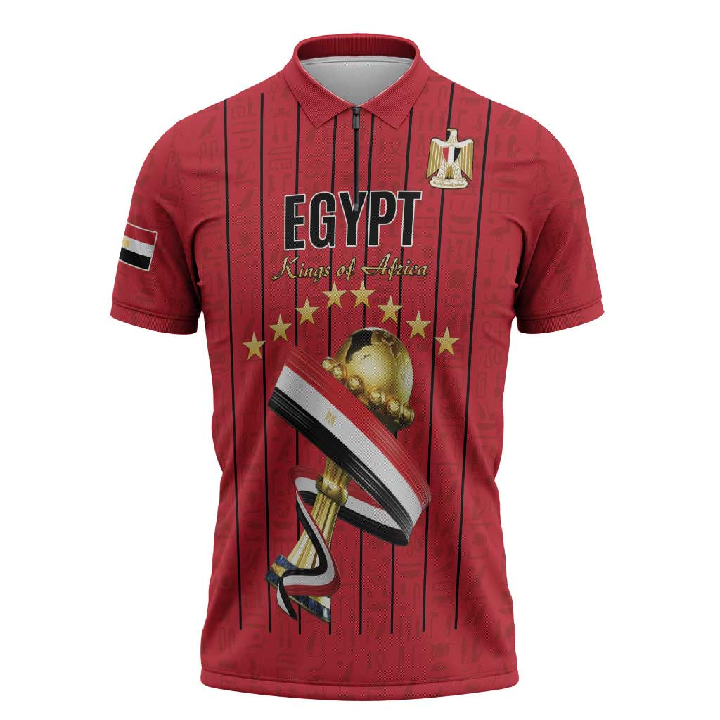 Custom Egypt Football Zipper Polo Shirt Kings of Africa Champions