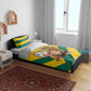 Happy Togo Independence Day Bedding Set Lion With Coat Of Arms - Kente Pattern