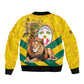 Happy Togo Independence Day Bomber Jacket Lion With Coat Of Arms - Kente Pattern