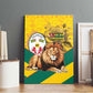 Happy Togo Independence Day Canvas Wall Art Lion With Coat Of Arms - Kente Pattern