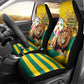 Happy Togo Independence Day Car Seat Cover Lion With Coat Of Arms - Kente Pattern