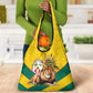 Happy Togo Independence Day Grocery Bag Lion With Coat Of Arms - Kente Pattern