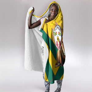 Happy Togo Independence Day Hooded Blanket Lion With Coat Of Arms - Kente Pattern