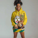Happy Togo Independence Day Hoodie Dress Lion With Coat Of Arms - Kente Pattern