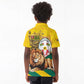 Happy Togo Independence Day Kid Polo Shirt Lion With Coat Of Arms - Kente Pattern