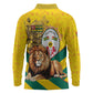 Happy Togo Independence Day Long Sleeve Polo Shirt Lion With Coat Of Arms - Kente Pattern