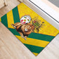 Happy Togo Independence Day Rubber Doormat Lion With Coat Of Arms - Kente Pattern