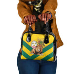 Happy Togo Independence Day Shoulder Handbag Lion With Coat Of Arms - Kente Pattern