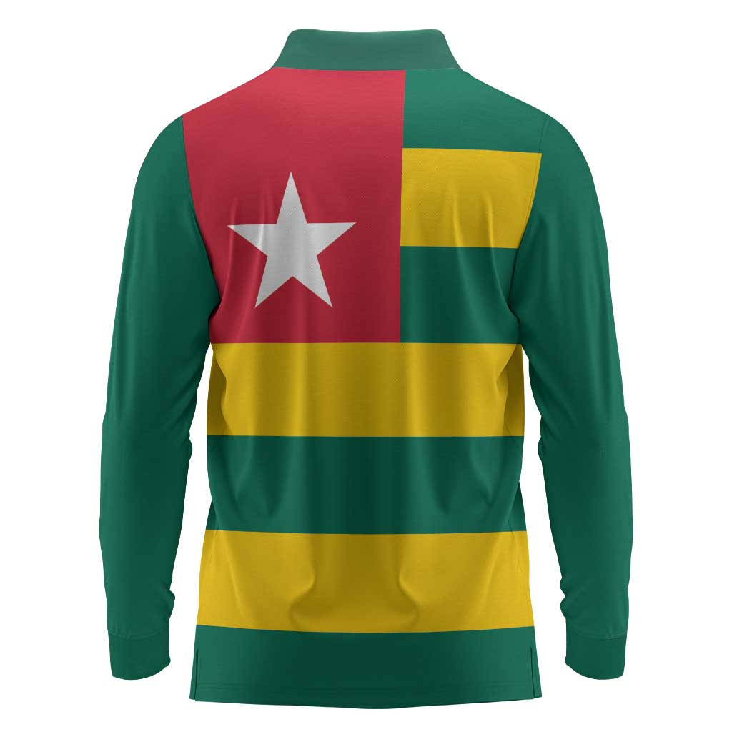 Togolese Independence Day Long Sleeve Polo Shirt Flag Style