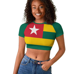 Togolese Independence Day Raglan Cropped T shirt Flag Style