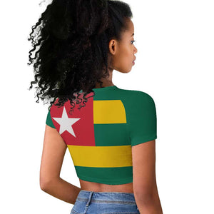 Togolese Independence Day Raglan Cropped T shirt Flag Style