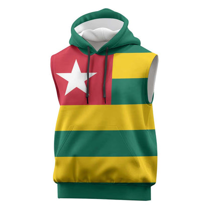 Togolese Independence Day Sleeveless Hoodie Flag Style - African Pride