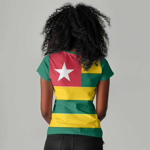 Togolese Independence Day Women V-Neck T-Shirt Flag Style