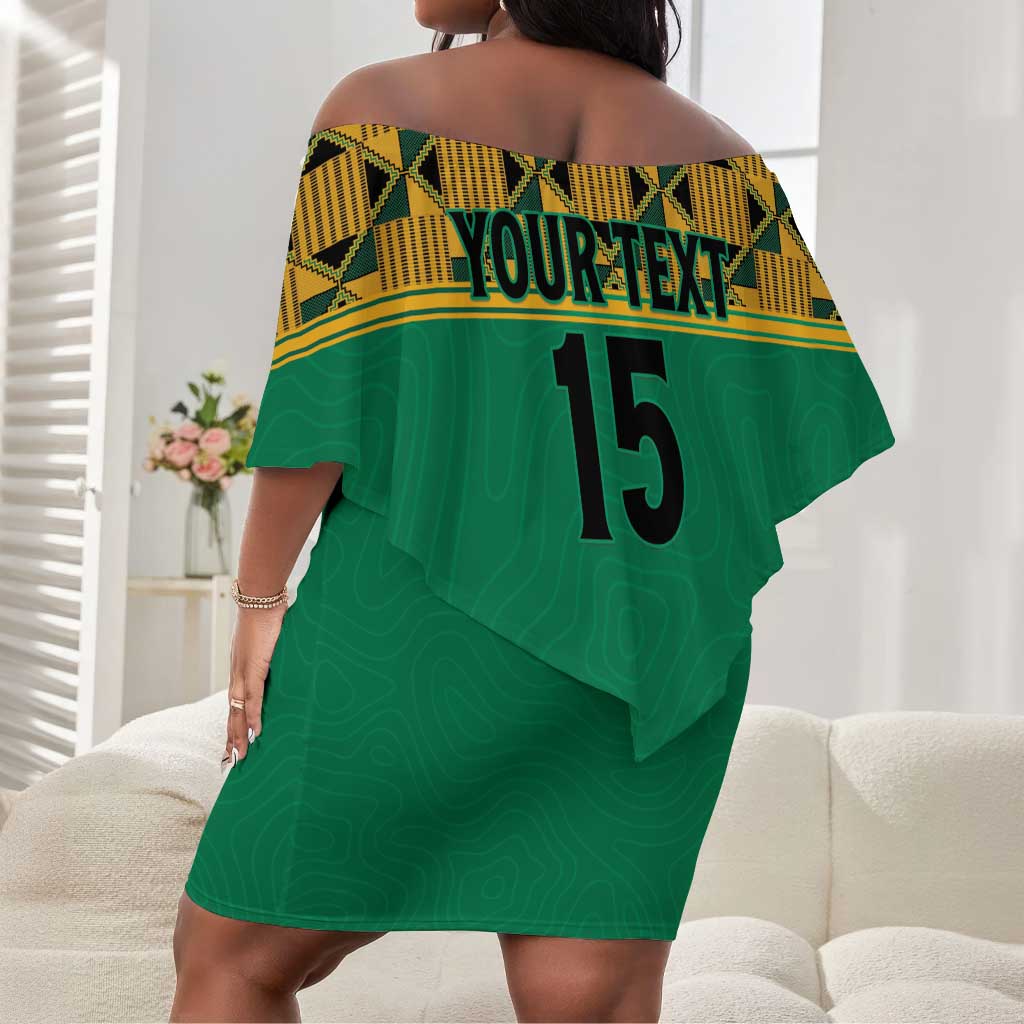 South Africa Soccer Custom Off Shoulder Short Dress Bafana Bafana
