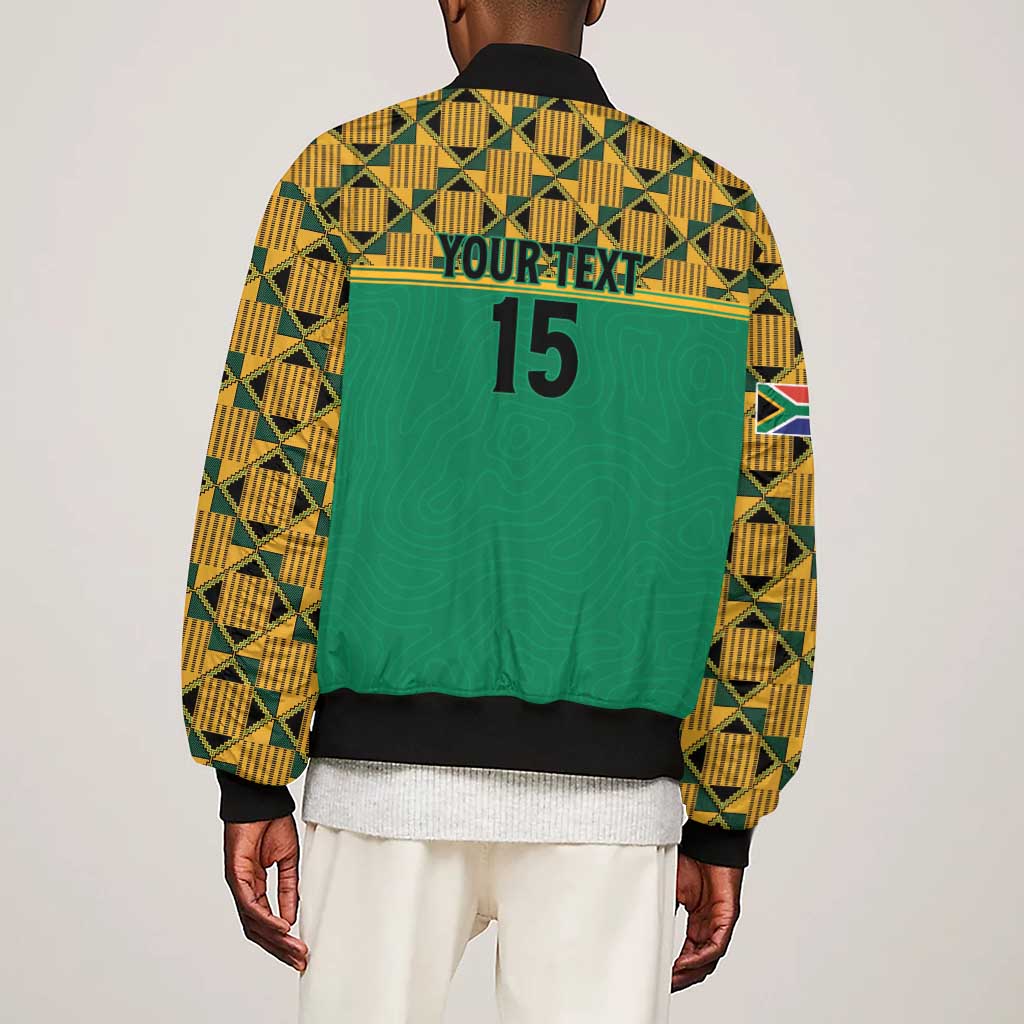 South Africa Soccer Custom Sleeve Zip Bomber Jacket Bafana Bafana