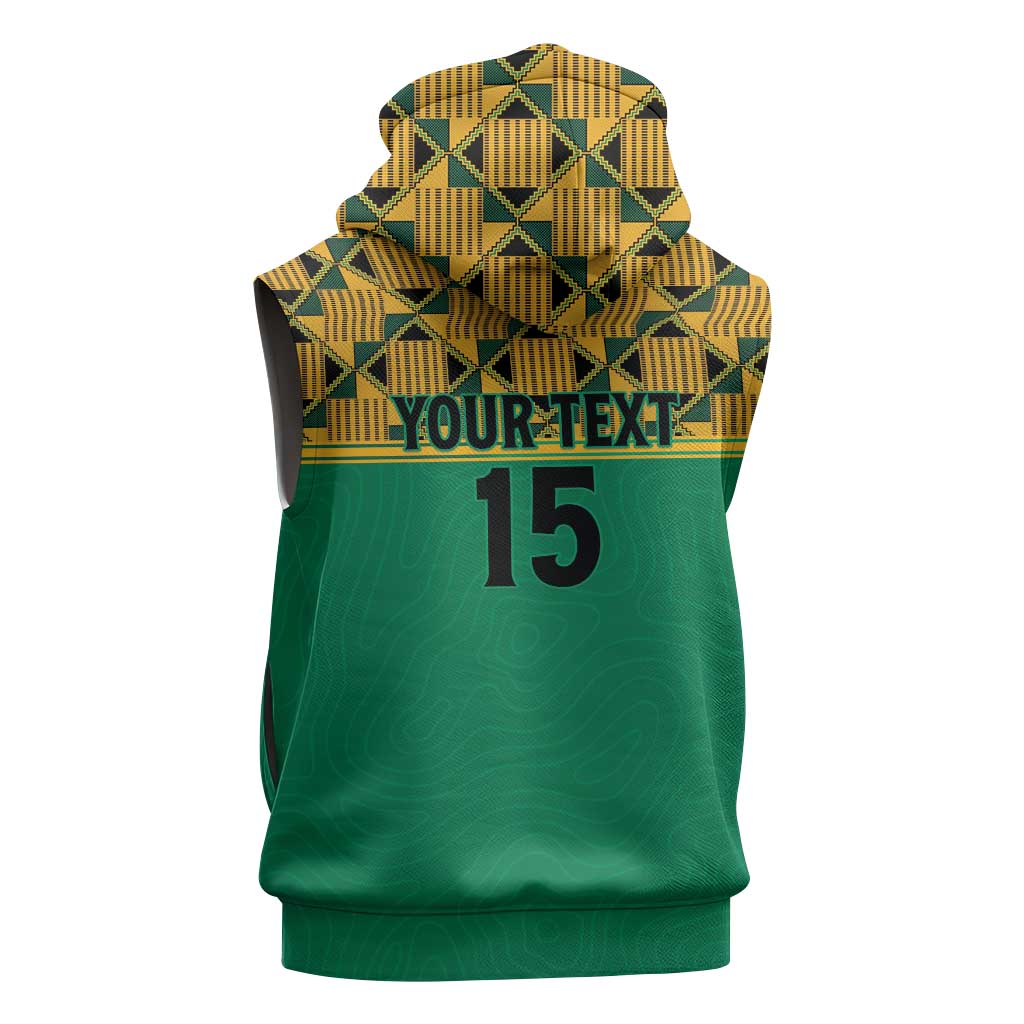 South Africa Soccer Custom Sleeveless Zip Hoodie Bafana Bafana - African Pride