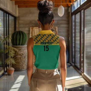 South Africa Soccer Custom Women Sleeveless Polo Shirt Bafana Bafana