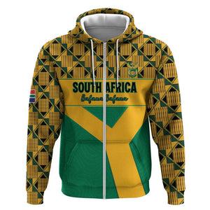 South Africa Soccer Custom Zip Hoodie Bafana Bafana
