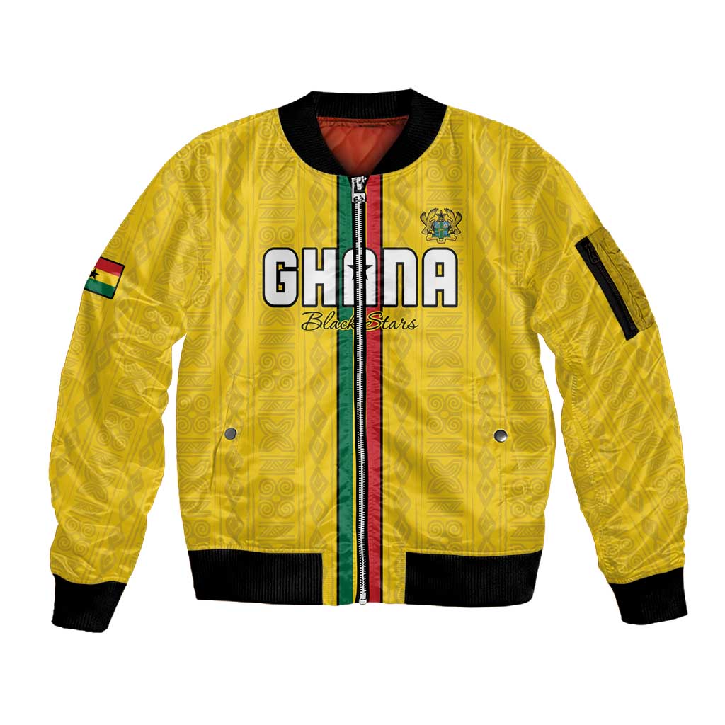 Custom Ghana Football Sleeve Zip Bomber Jacket We Are Champions