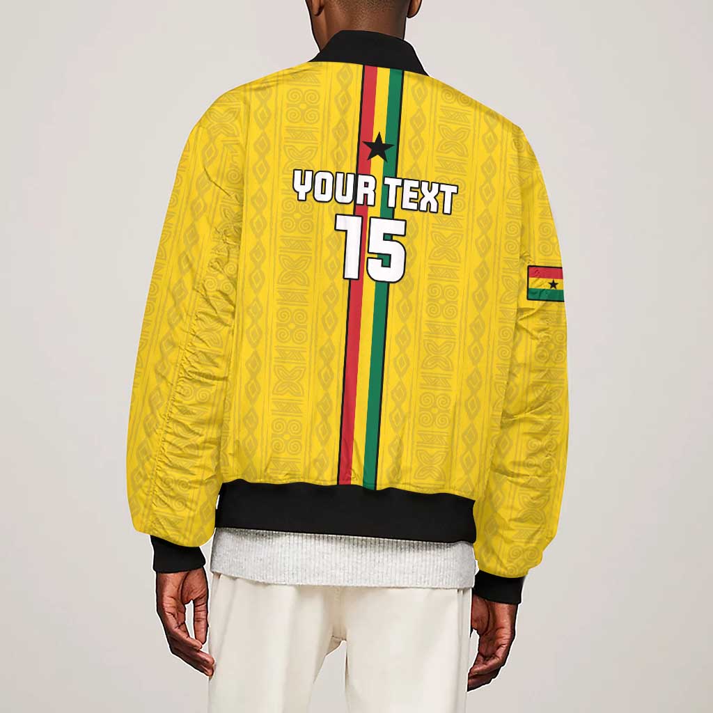 Custom Ghana Football Sleeve Zip Bomber Jacket We Are Champions