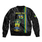 Custom Gabon Football Bomber Jacket Go Champions - Black Ver