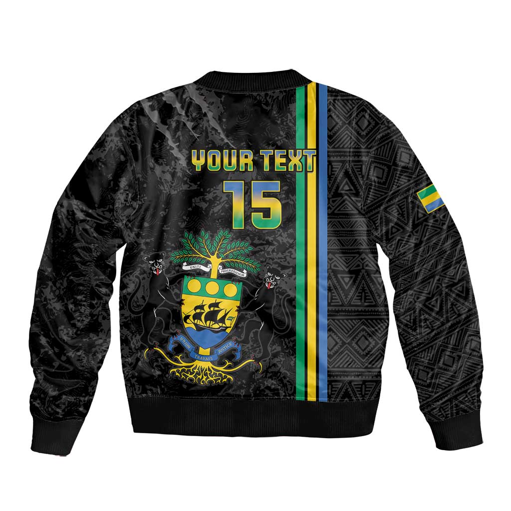 Custom Gabon Football Bomber Jacket Go Champions - Black Ver