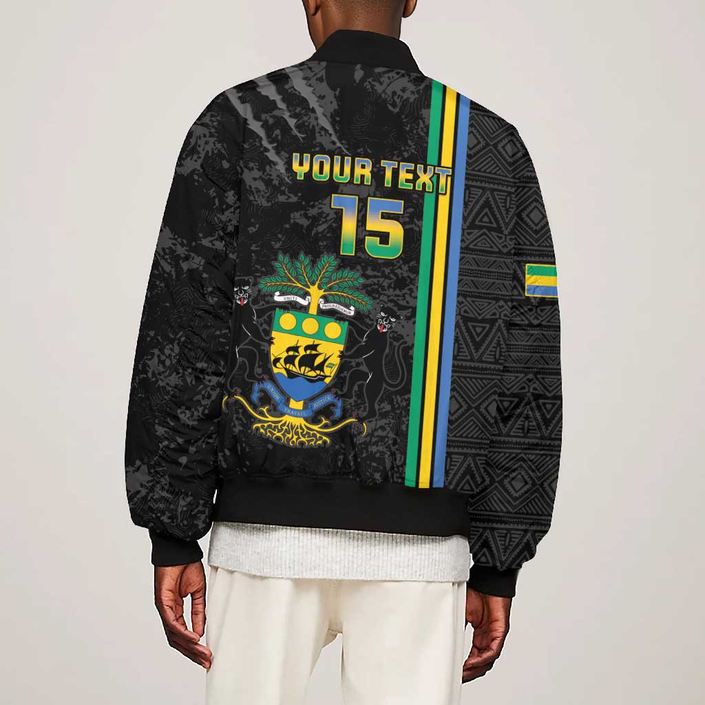 Custom Gabon Football Bomber Jacket Go Champions - Black Ver