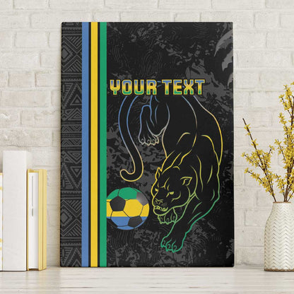 Custom Gabon Football Canvas Wall Art Go Champions - Black Ver