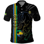 Custom Gabon Football Polo Shirt Go Champions - Black Ver