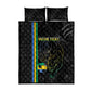 Custom Gabon Football Quilt Bed Set Go Champions - Black Ver