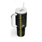 Custom Gabon Football Tumbler With Handle Go Champions - Black Ver