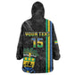 Custom Gabon Football Wearable Blanket Hoodie Go Champions - Black Ver