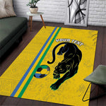 Custom Gabon Football Area Rug Go Champions - Yellow Ver