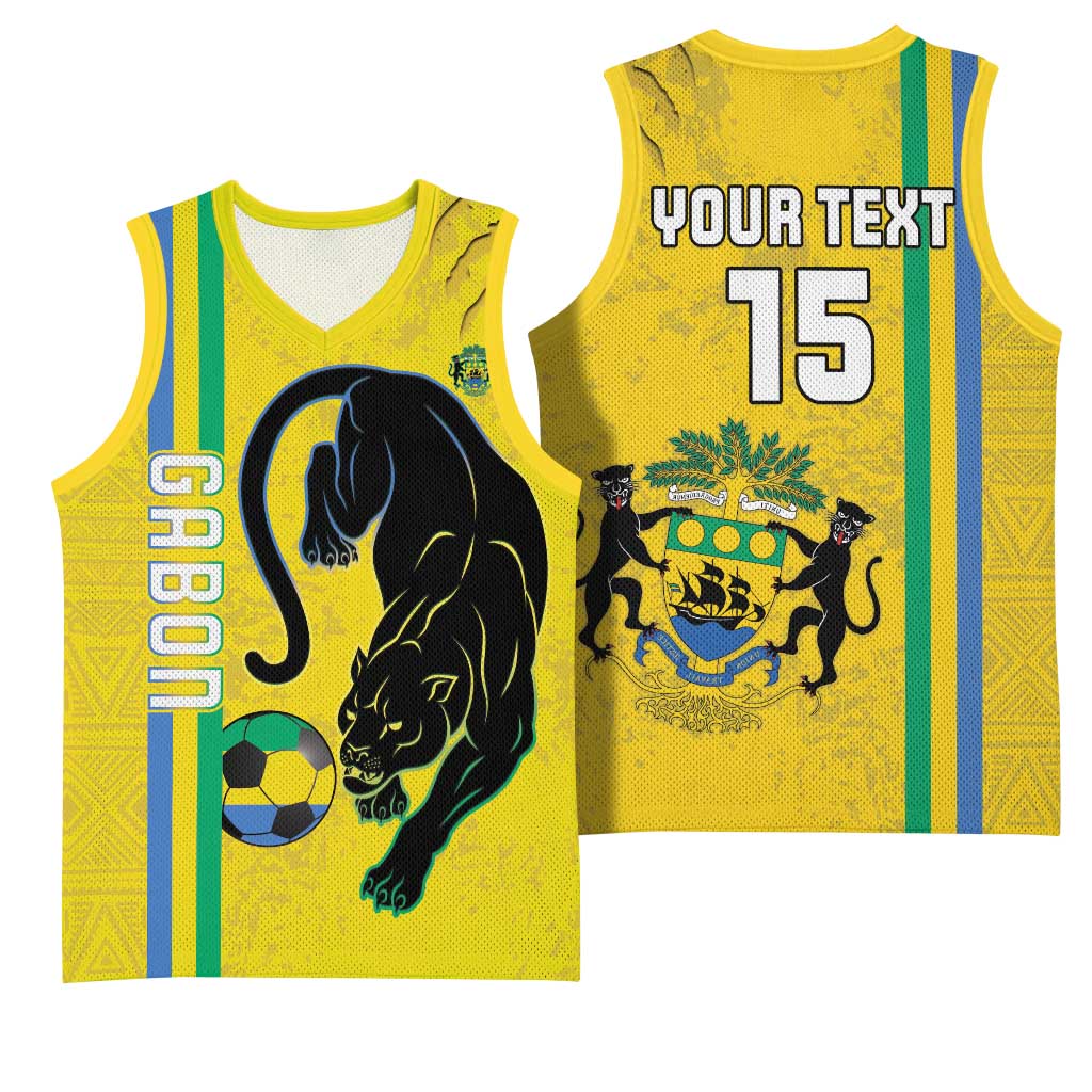 Custom Gabon Football Basketball Jersey Go Champions - Yellow Ver LT15