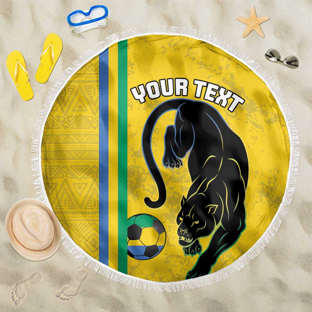 Custom Gabon Football Beach Blanket Go Champions - Yellow Ver