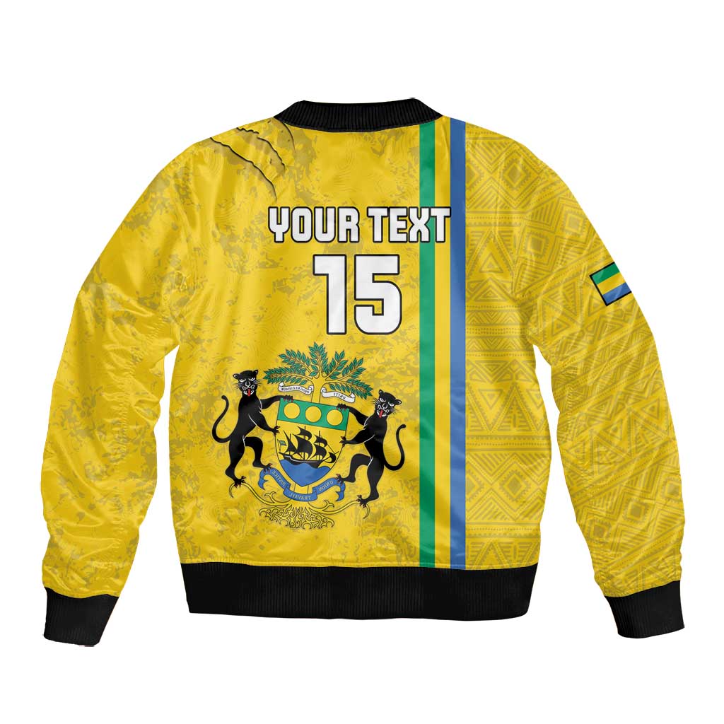 Custom Gabon Football Bomber Jacket Go Champions - Yellow Ver