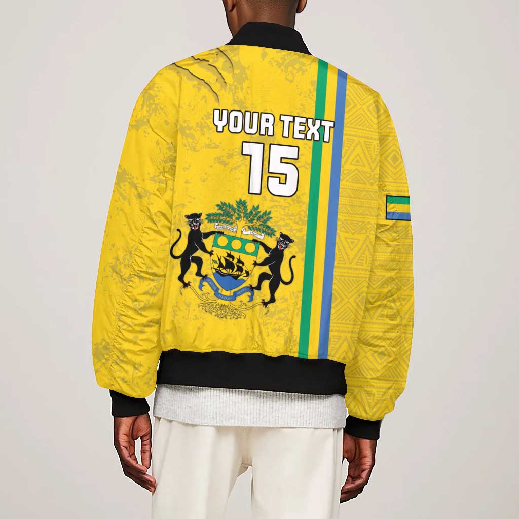 Custom Gabon Football Bomber Jacket Go Champions - Yellow Ver