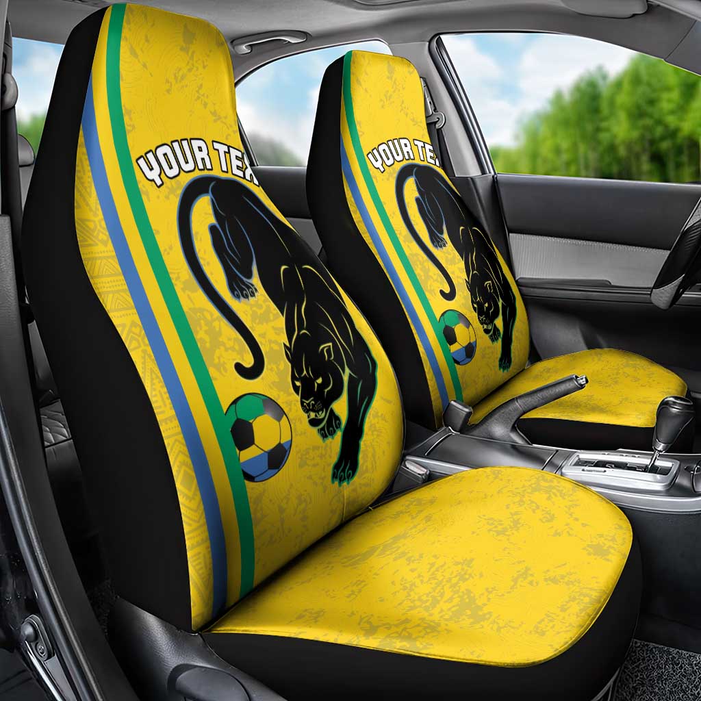Custom Gabon Football Car Seat Cover Go Champions - Yellow Ver