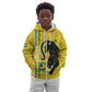 Custom Gabon Football Kid Hoodie Go Champions - Yellow Ver