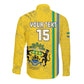 Custom Gabon Football Long Sleeve Button Shirt Go Champions - Yellow Ver